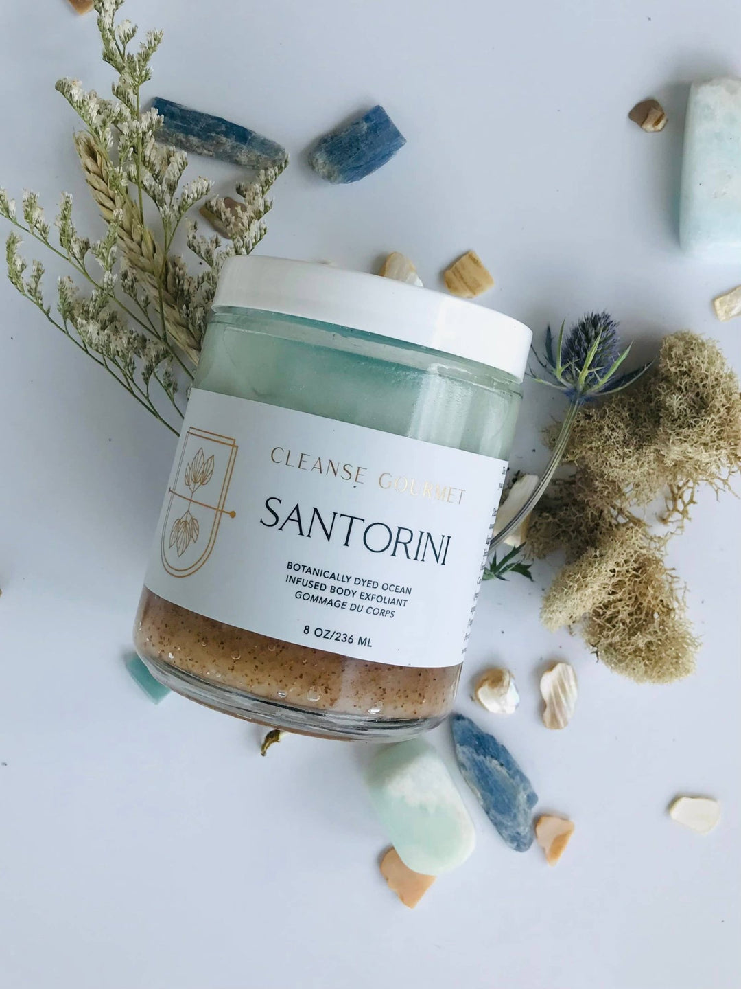 Santorini botanically dyed ocean infused body scrub - 22 Palms Boutique