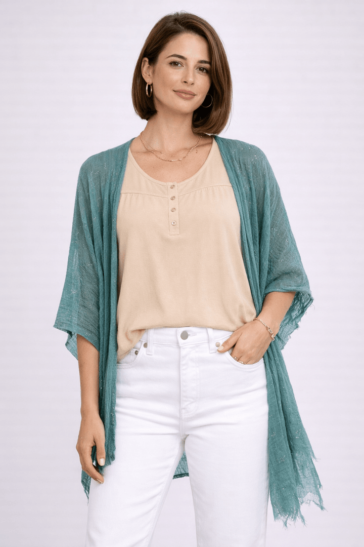 Scoop Neck Flowy Tank - Beige - 22 Palms Boutique