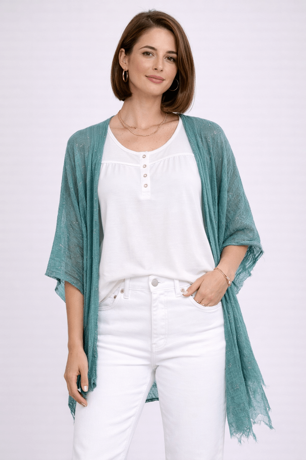 Scoop Neck Flowy Tank - Off White - 22 Palms Boutique