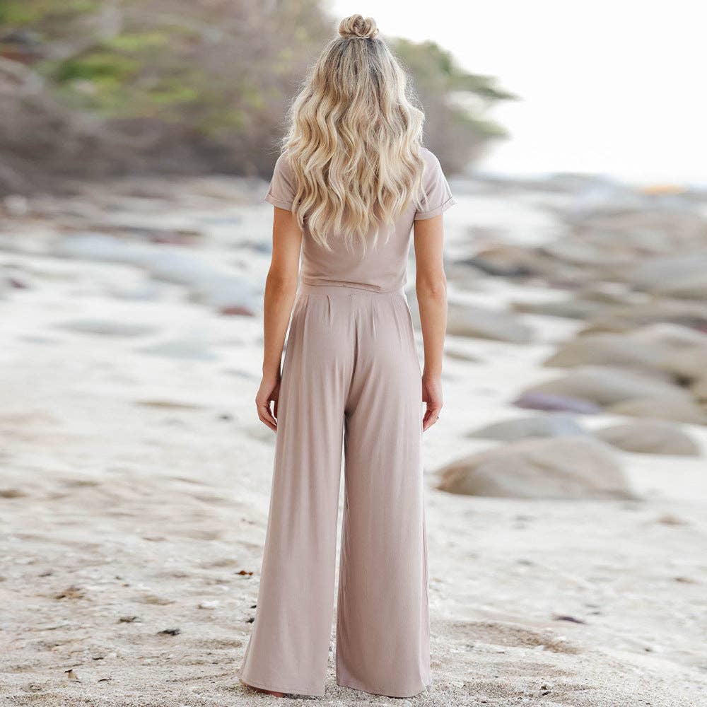 Short Sleeves Solid Set - 22 Palms Boutique