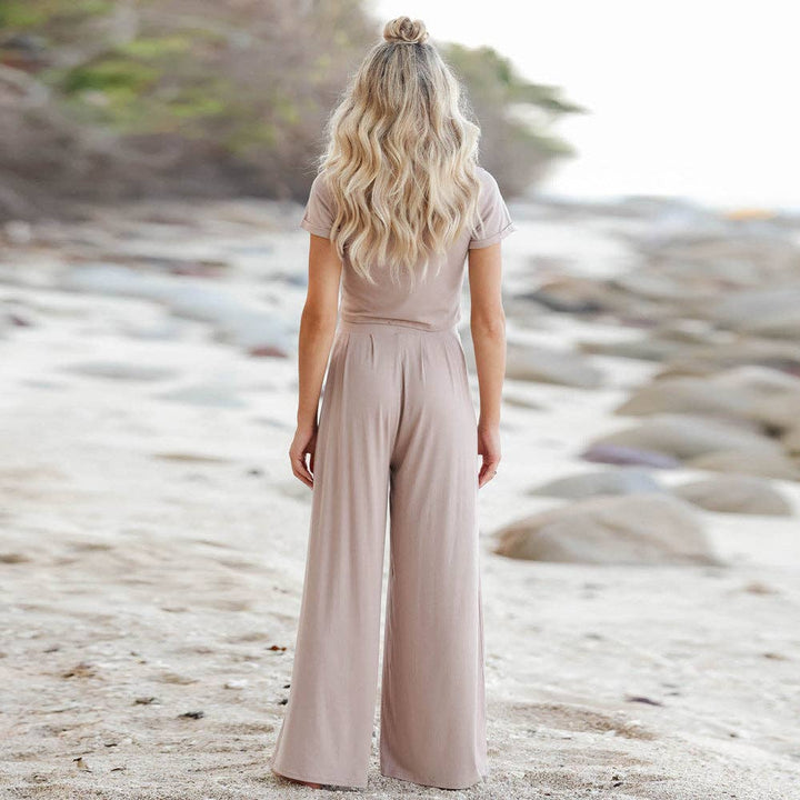 Short Sleeves Solid Set - 22 Palms Boutique