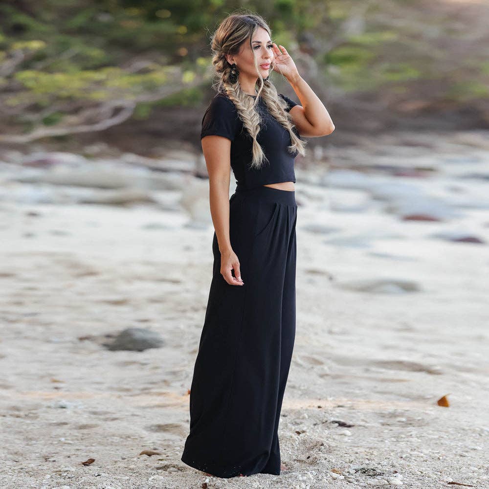 Short Sleeves Solid Set - 22 Palms Boutique