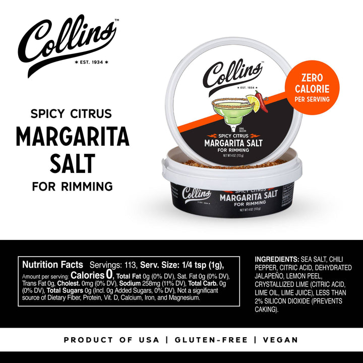 Spicy Citrus Glass-Rimming Margarita Sea Salt - 4 oz - 22 Palms Boutique