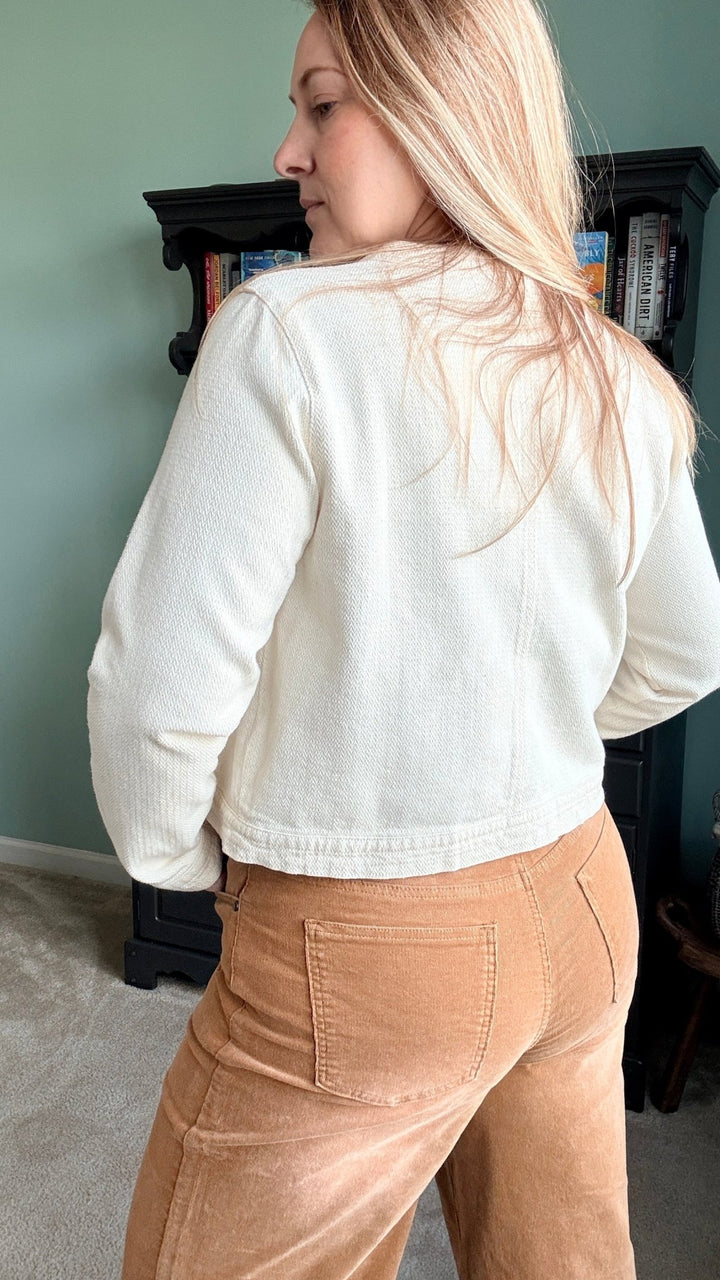 Stone Washed Cotton Corduroy Cropped Pants in Camel - 22 Palms Boutique