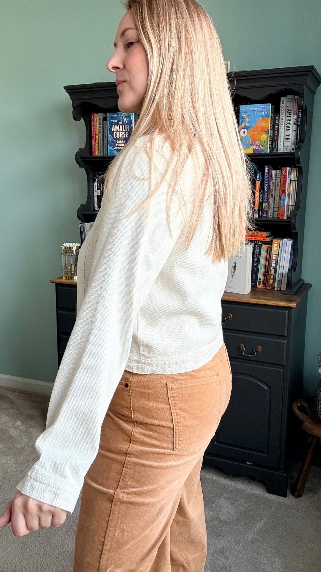 Stone Washed Cotton Corduroy Cropped Pants in Camel - 22 Palms Boutique