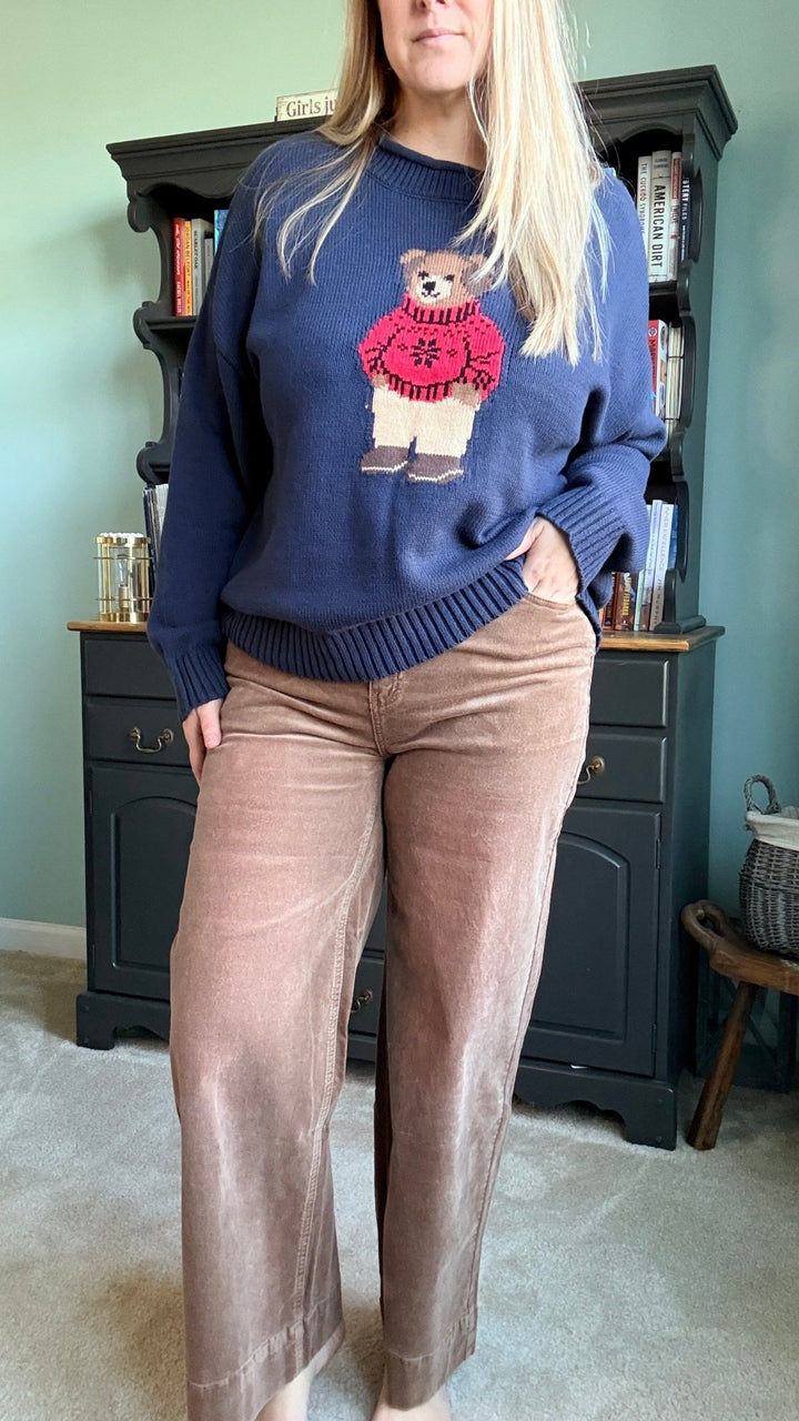 Stone Washed Cotton Corduroy Cropped Pants in Mocha - 22 Palms Boutique
