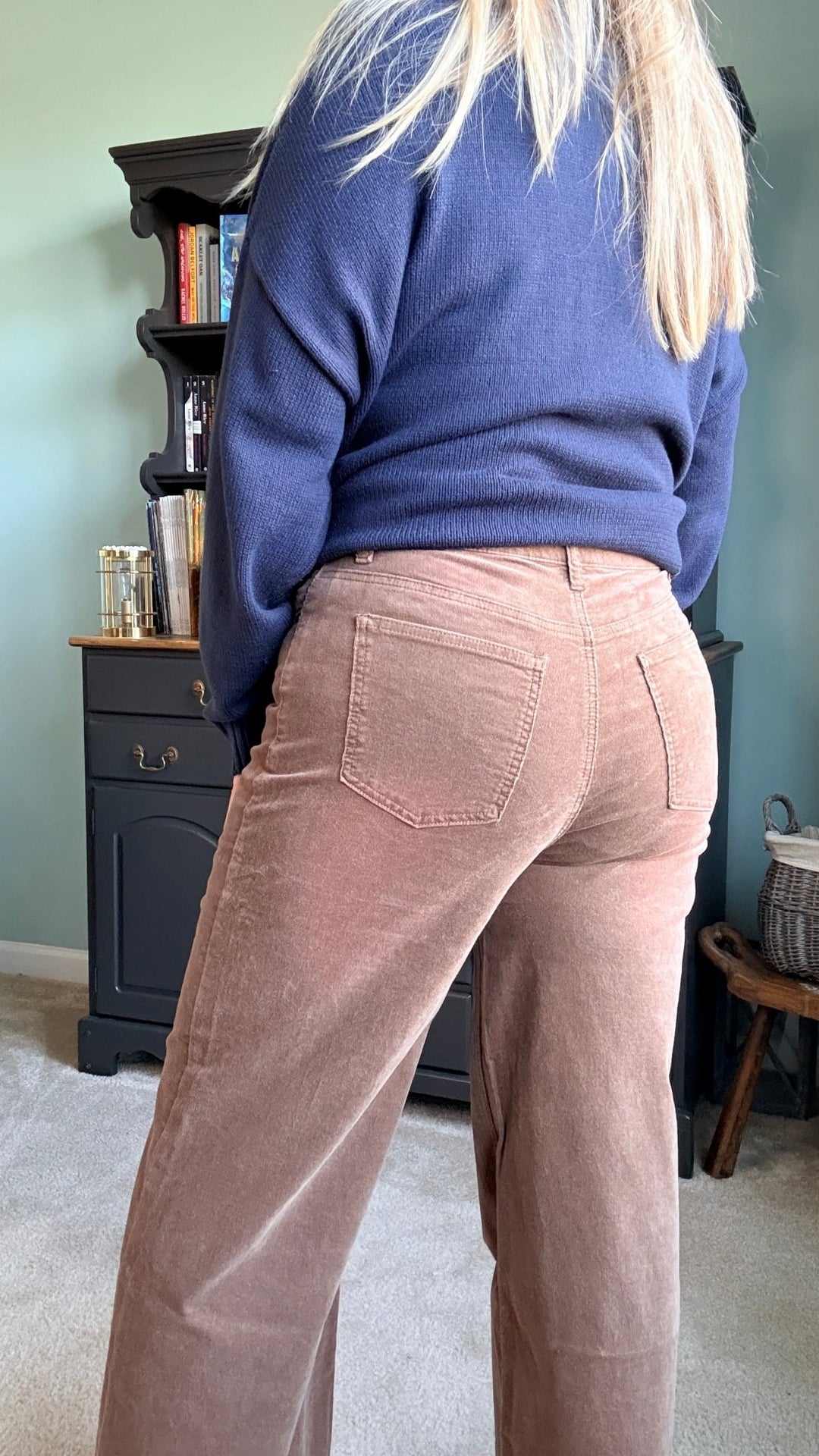 Stone Washed Cotton Corduroy Cropped Pants in Mocha - 22 Palms Boutique