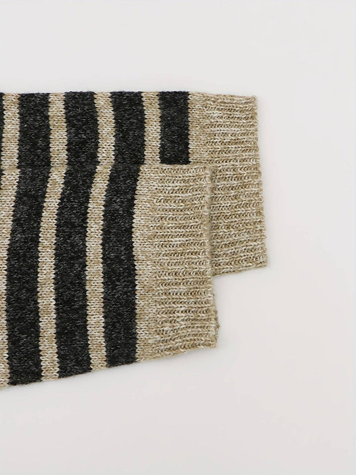 Striped Turtleneck Pullover Sweater - 22 Palms Boutique