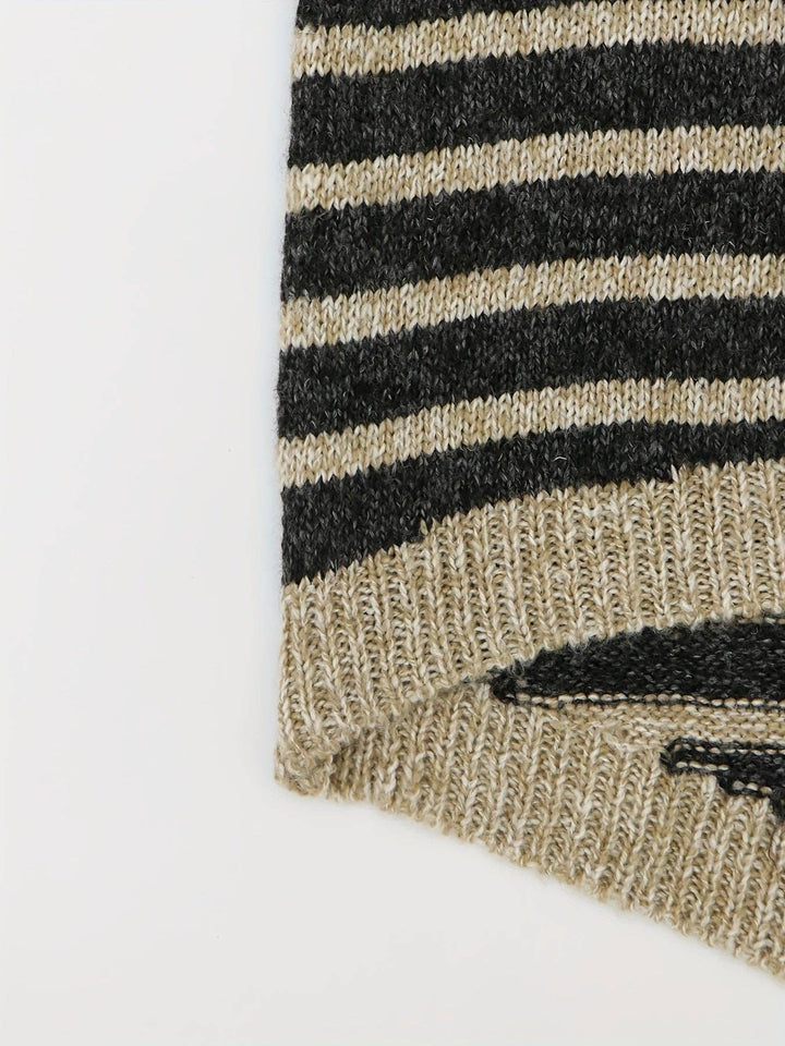 Striped Turtleneck Pullover Sweater - 22 Palms Boutique