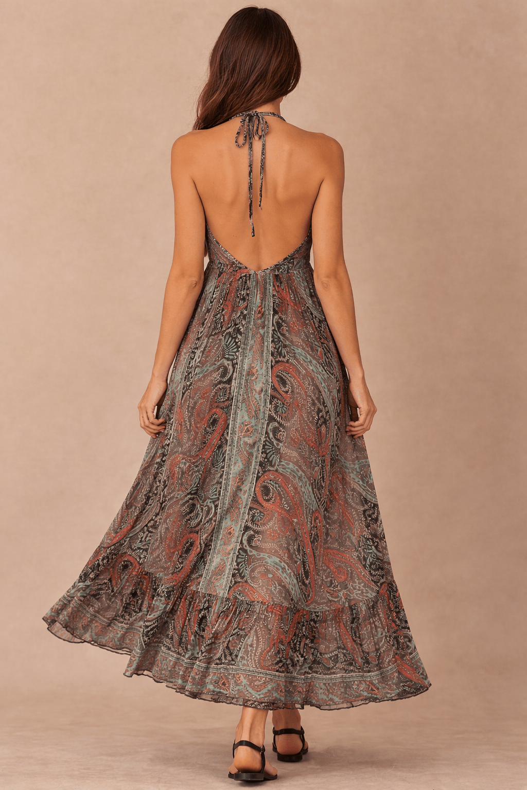 Summer Nights Silk Boho Maxi Ibiza Dress - 22 Palms Boutique