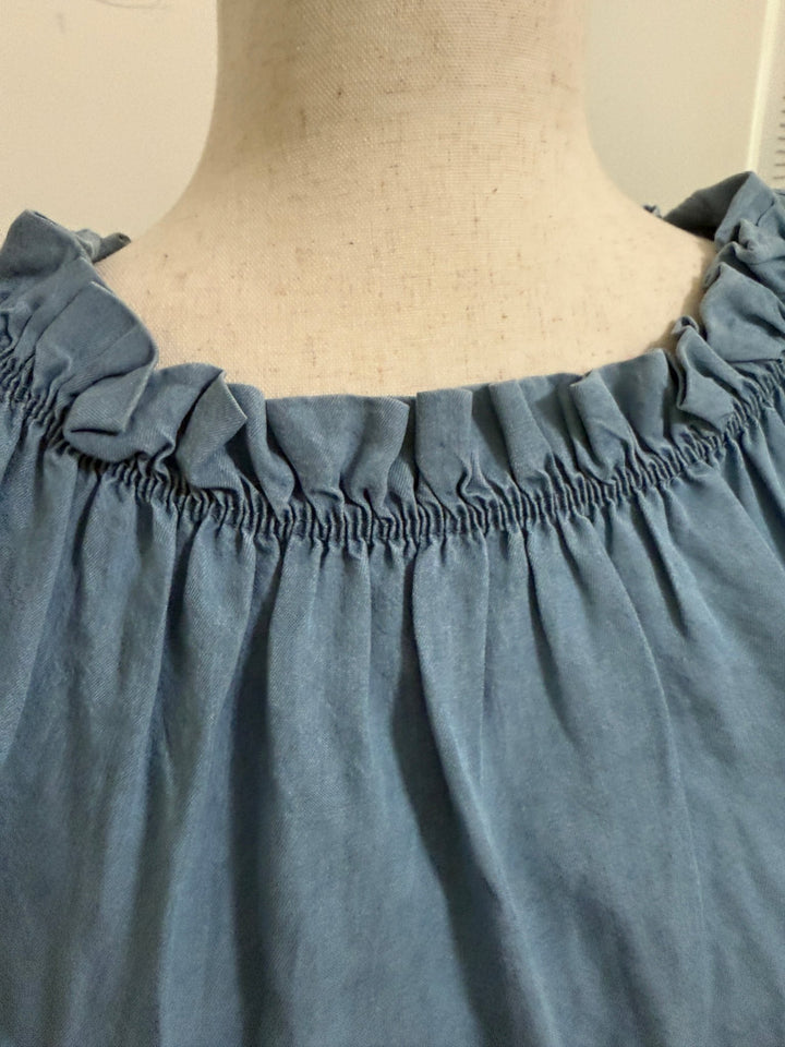 Tie straps sleeveless top - Denim - 22 Palms Boutique