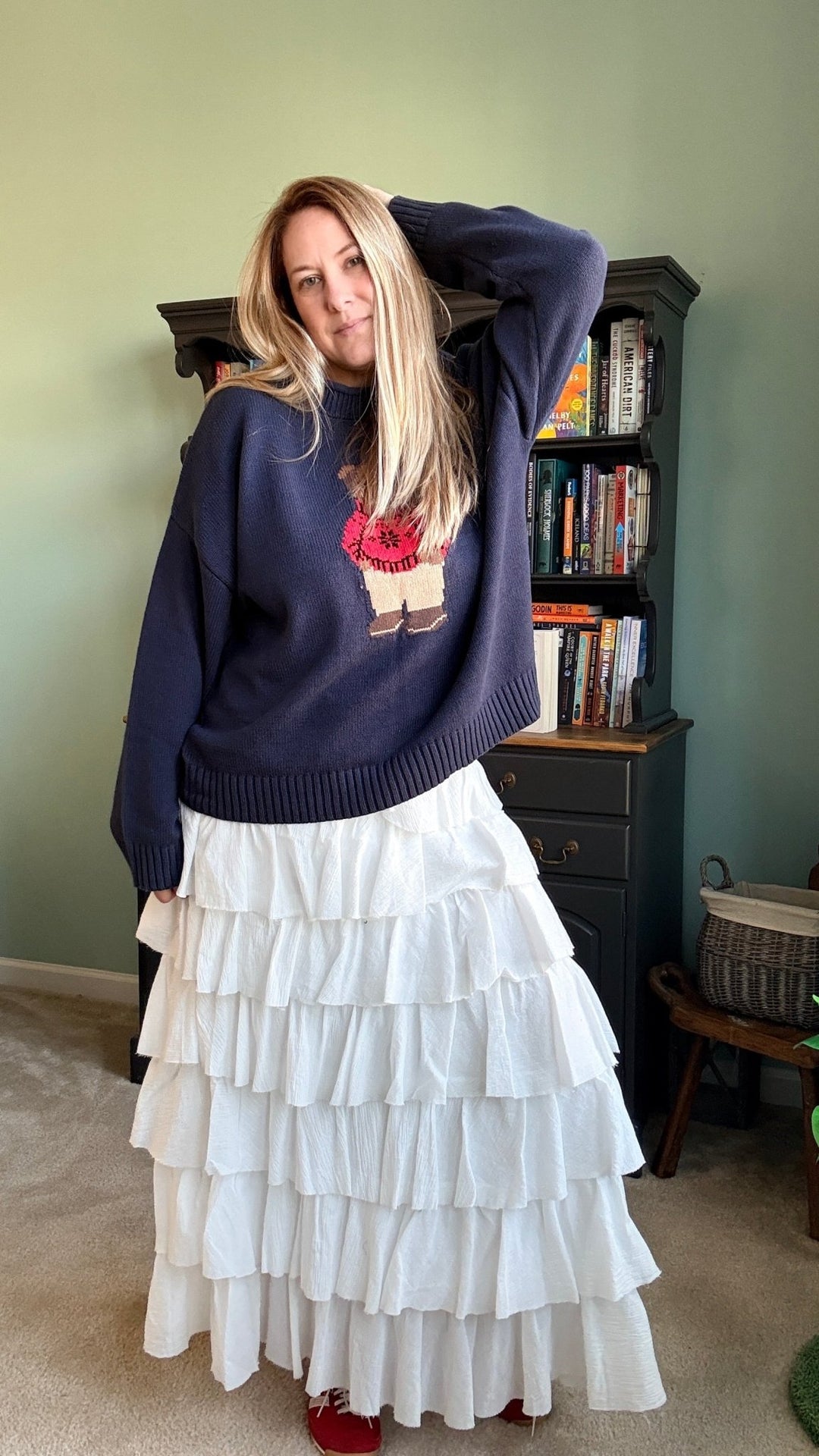 Tiers Of Delicate Ruffles Maxi Skirt in Off White - 22 Palms Boutique