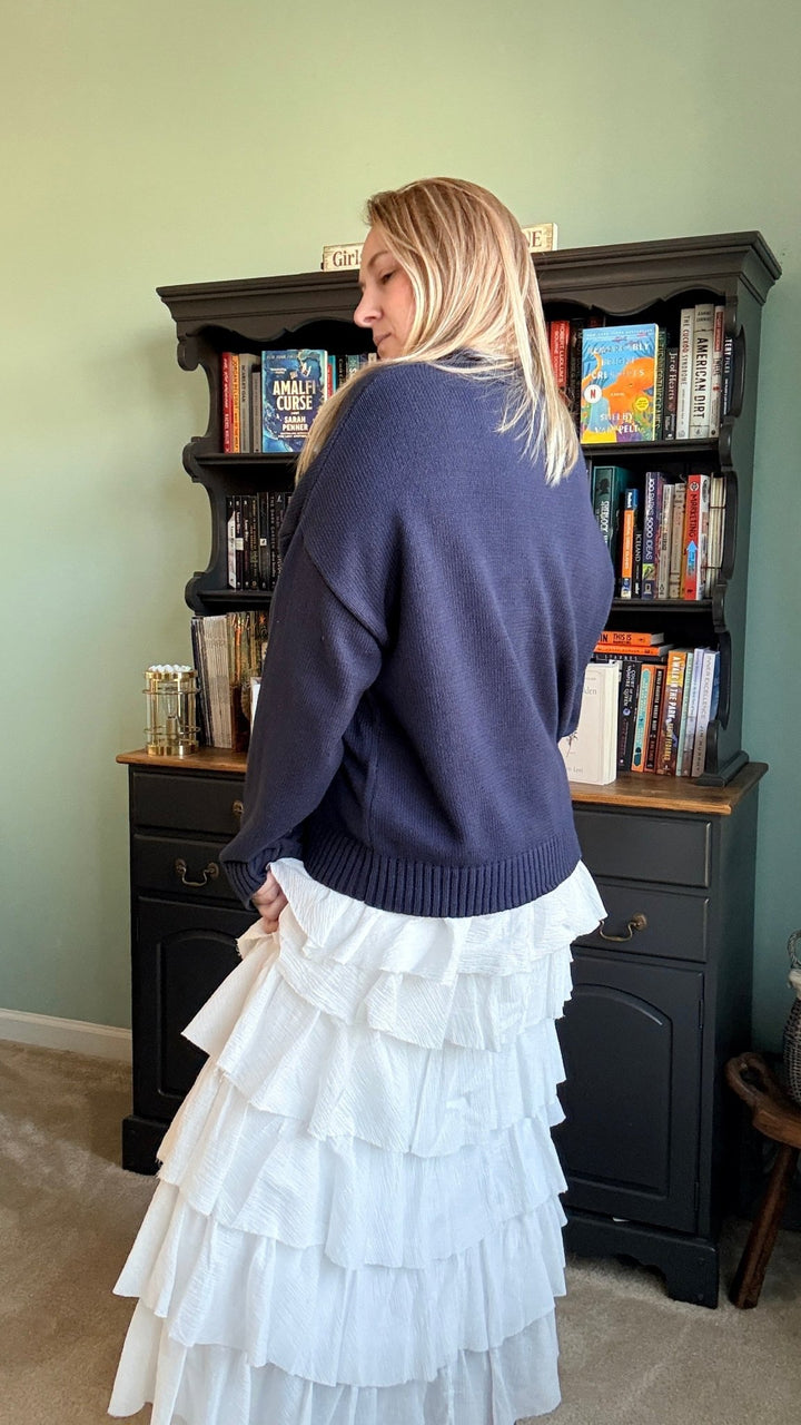 Tiers Of Delicate Ruffles Maxi Skirt in Off White - 22 Palms Boutique