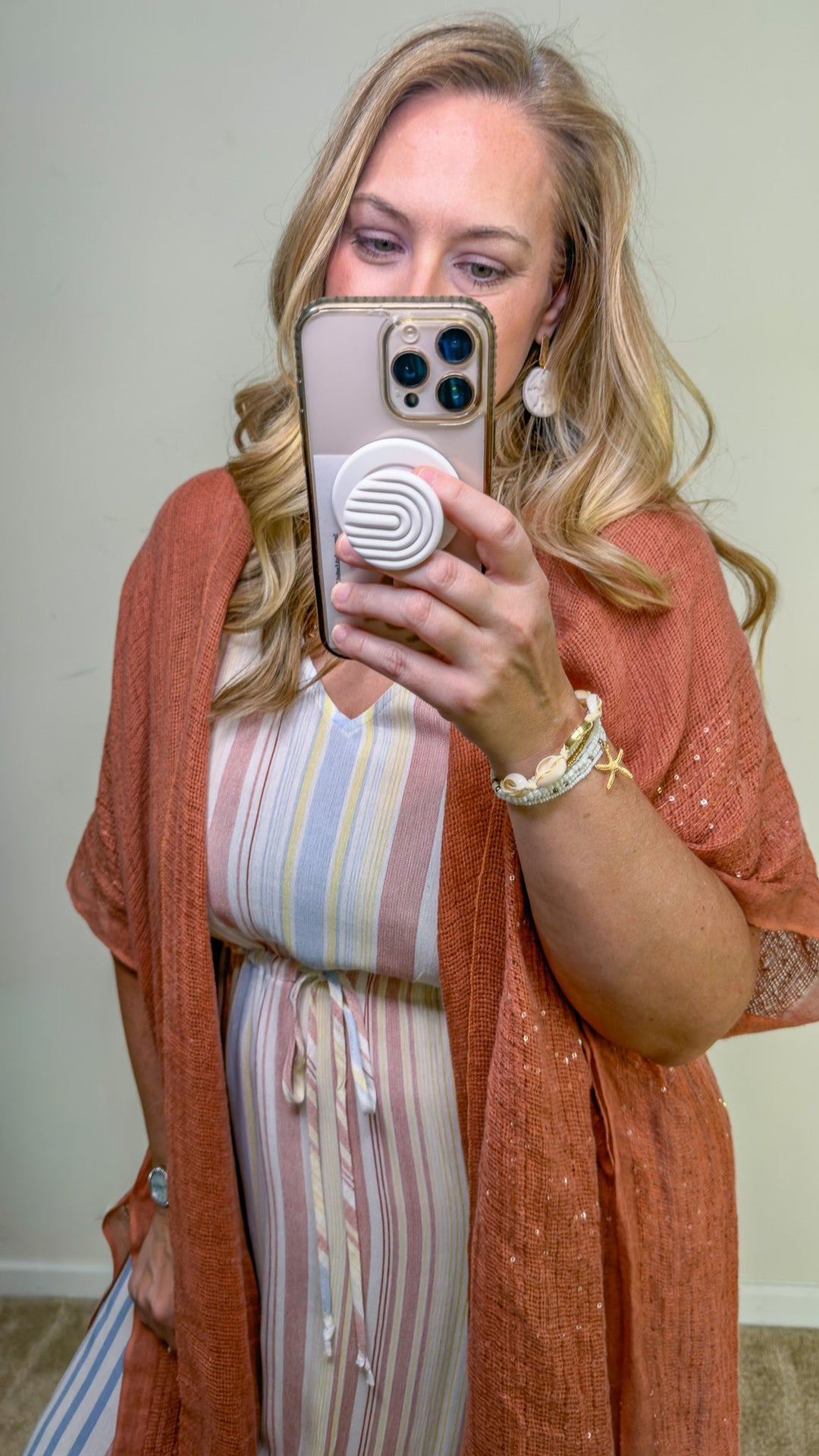 V-Neck Stripe Beach Dress - 22 Palms Boutique