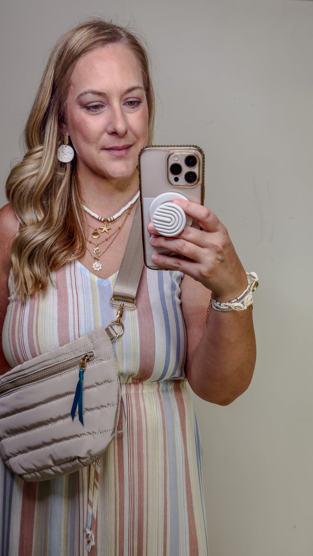 V-Neck Stripe Beach Dress - 22 Palms Boutique