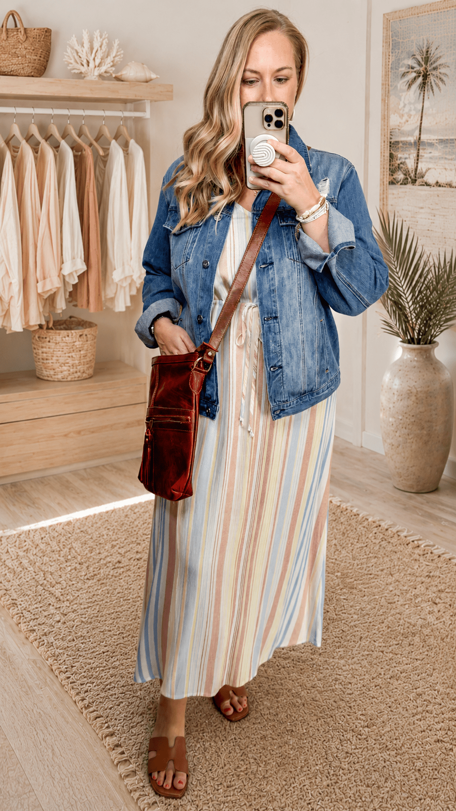 V-Neck Stripe Beach Dress - 22 Palms Boutique