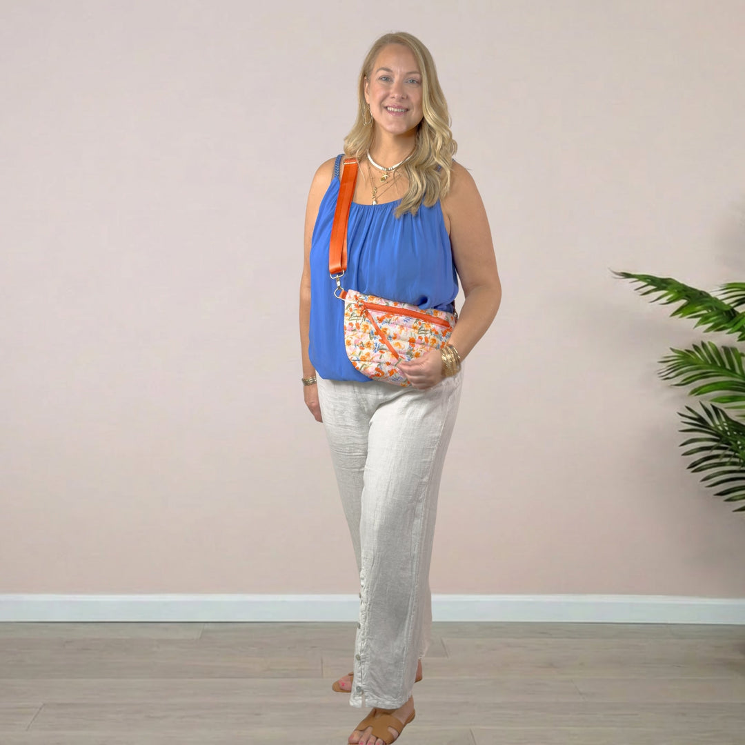 Viscose Rope Braided Tank - Red, White &amp; Blue - 22 Palms Boutique
