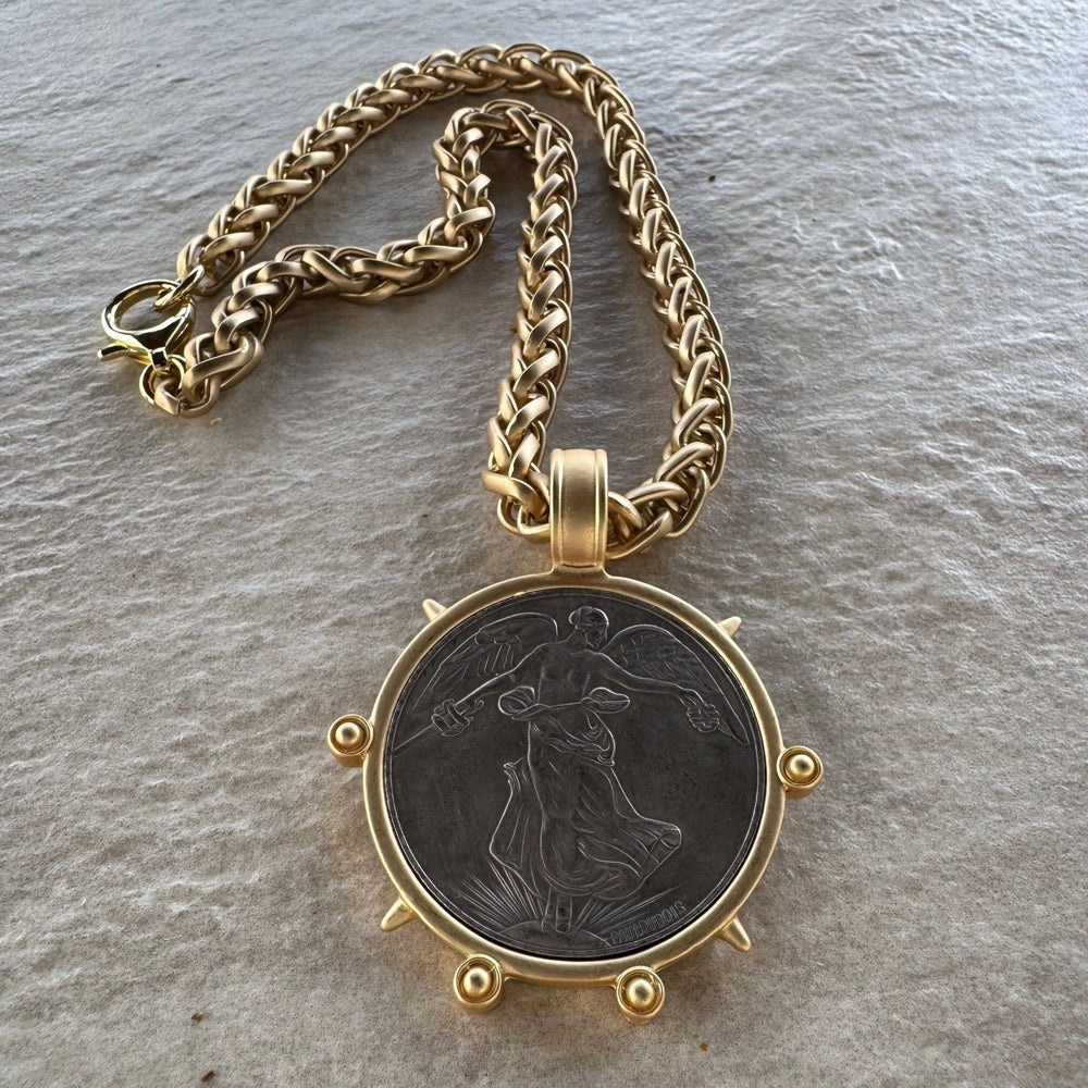 Whispers of Victory Coin Necklace - 22 Palms Boutique