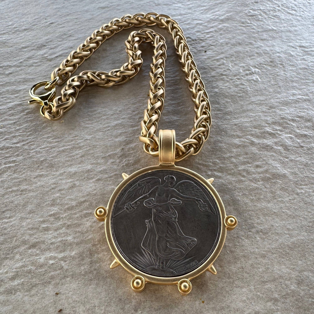 Whispers of Victory Coin Necklace - 22 Palms Boutique