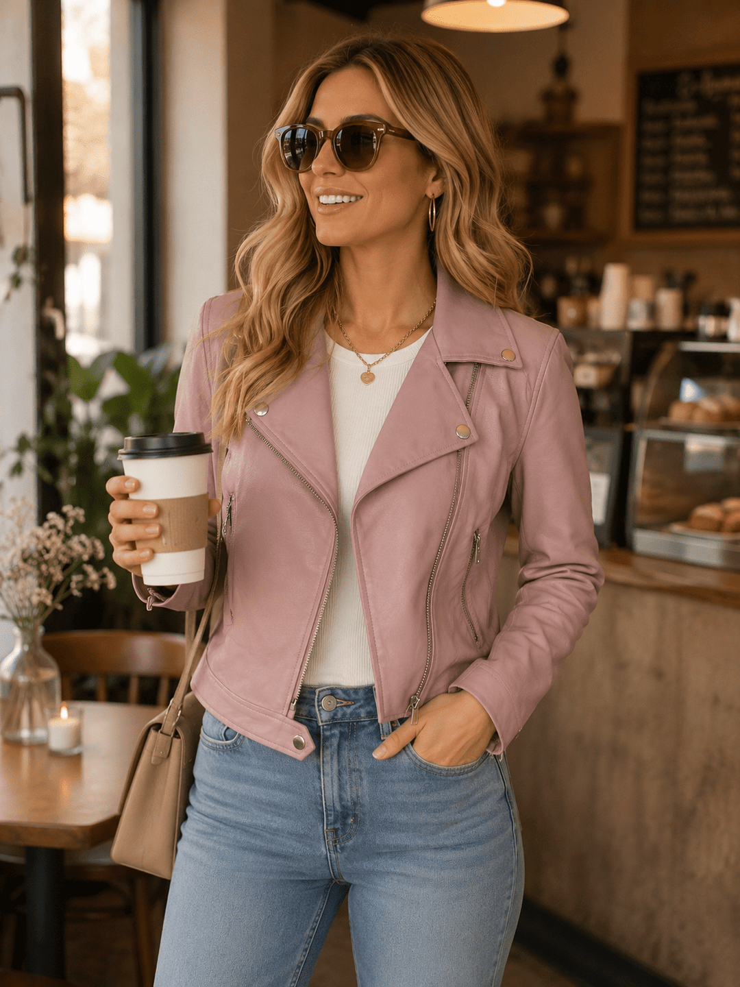 Zenana PU Leather Riding Jacket - 22 Palms Boutique