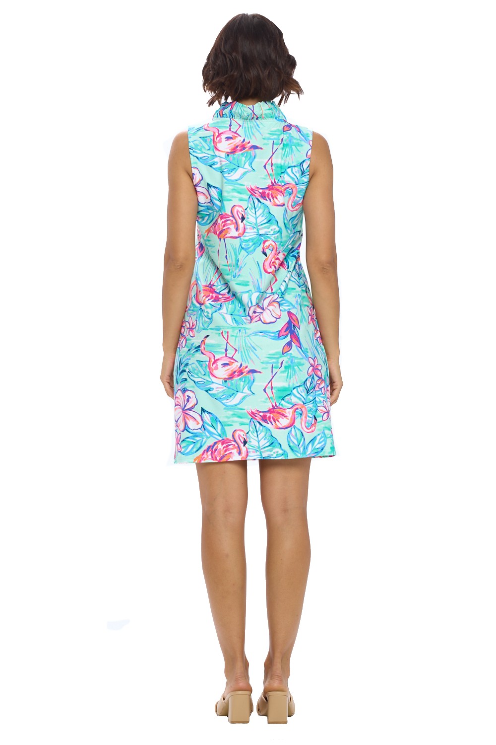 UPF 50 Ruffle Neckline Shift Dress "Avery" **2 Colors**