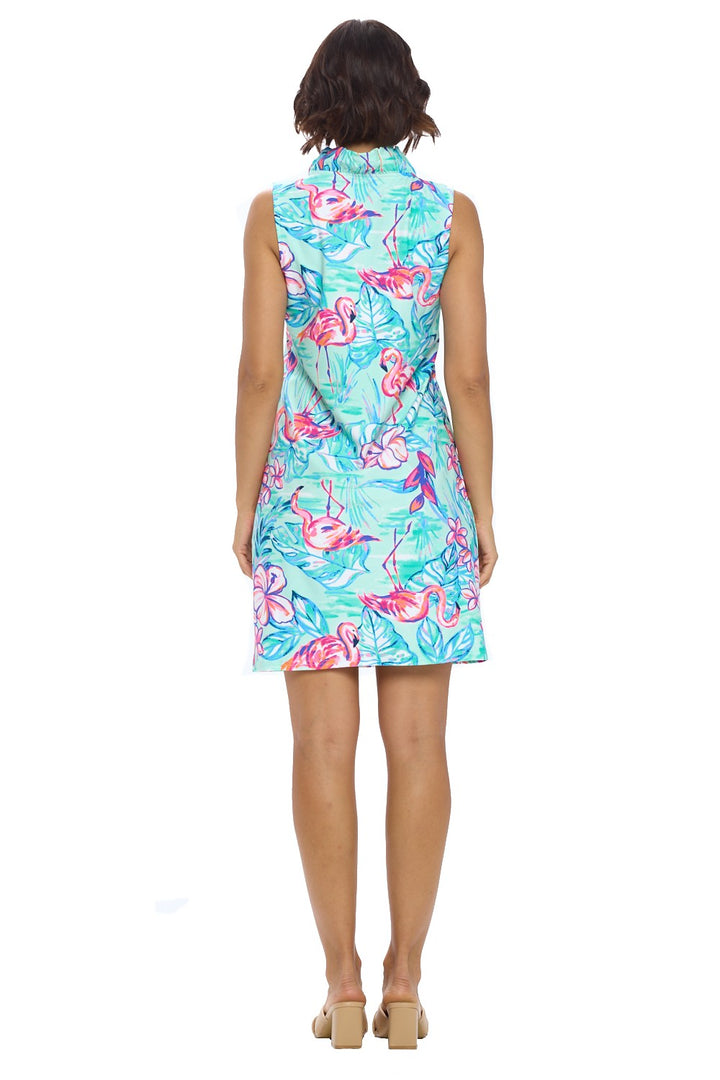 UPF 50 Ruffle Neckline Shift Dress "Avery" **2 Colors**