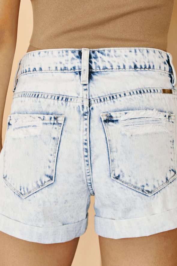 KanCan Acid Wash Hi-Rise frayed hem shorts