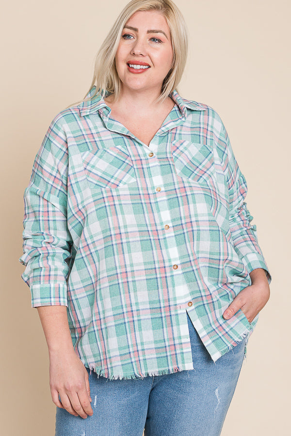 Plaid Button Down - 22 Palms Boutique