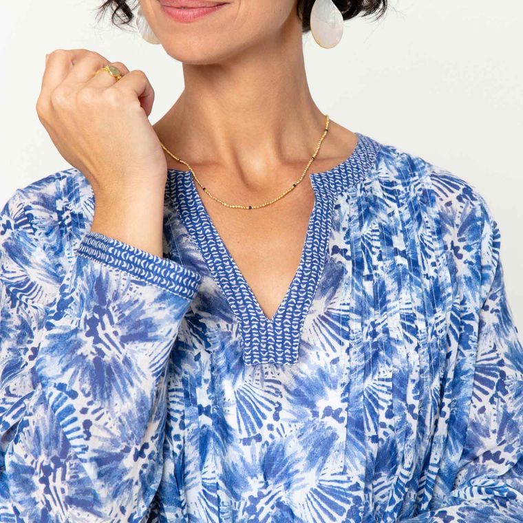 AMORA blu Cotton Pintuck Beach Cover Up - 22 Palms Boutique