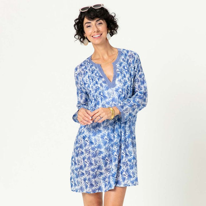 AMORA blu Cotton Pintuck Beach Cover Up - 22 Palms Boutique