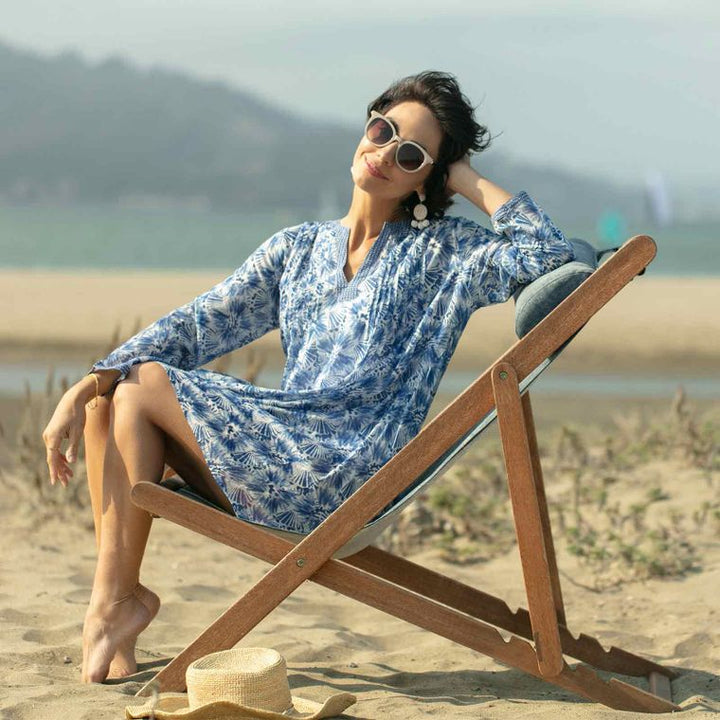 AMORA blu Cotton Pintuck Beach Cover Up - 22 Palms Boutique