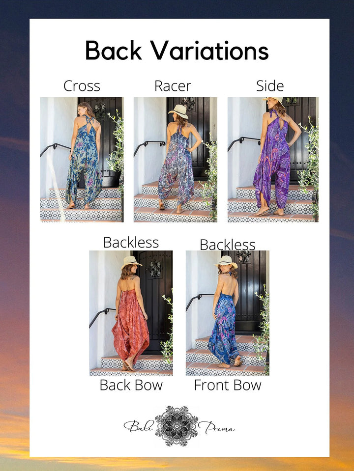Gypsy Jumpsuit in Bahamas Grey Rainbow Leaf with Pocket - 22 Palms Boutique