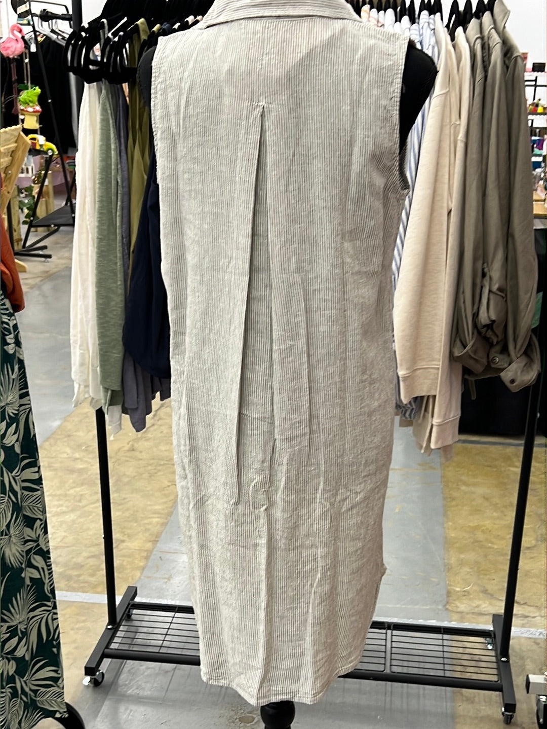 Reef Point Dress - White Olive Grove Stripe - 22 Palms Boutique