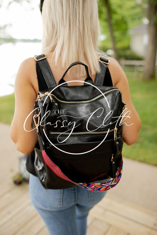 Chloe Convertible Backpack - Black