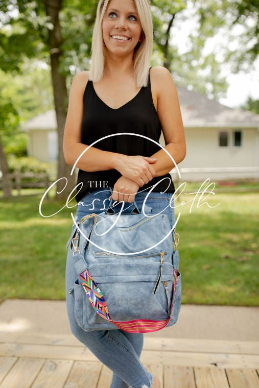 Chloe Convertible Backpack - Brilliant Blue - 22 Palms Boutique