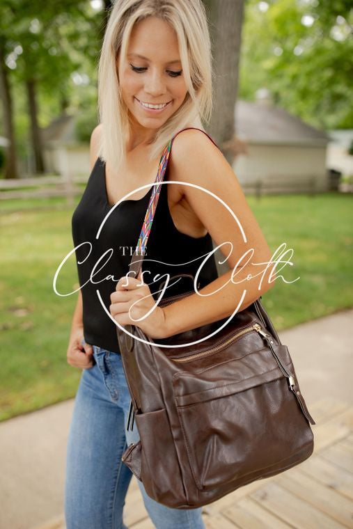 Chloe Convertible Backpack - Rich Brown - 22 Palms Boutique