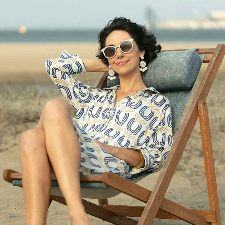 JUNO blu Cotton Beach Shirt - 22 Palms Boutique