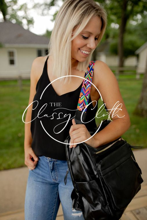 Chloe Convertible Backpack - Black - 22 Palms Boutique