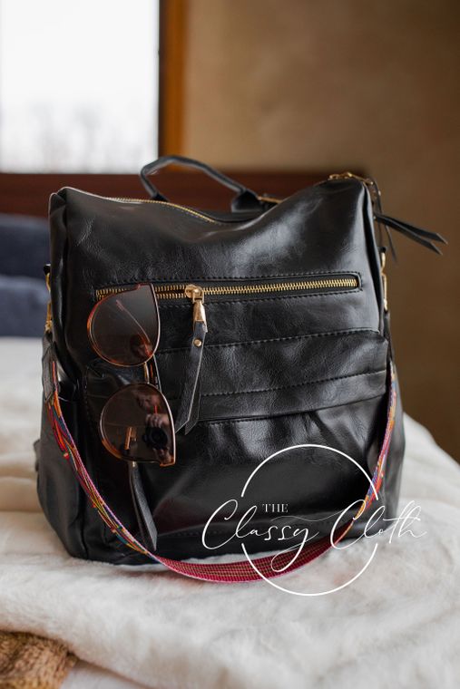 Chloe Convertible Backpack - Black - 22 Palms Boutique