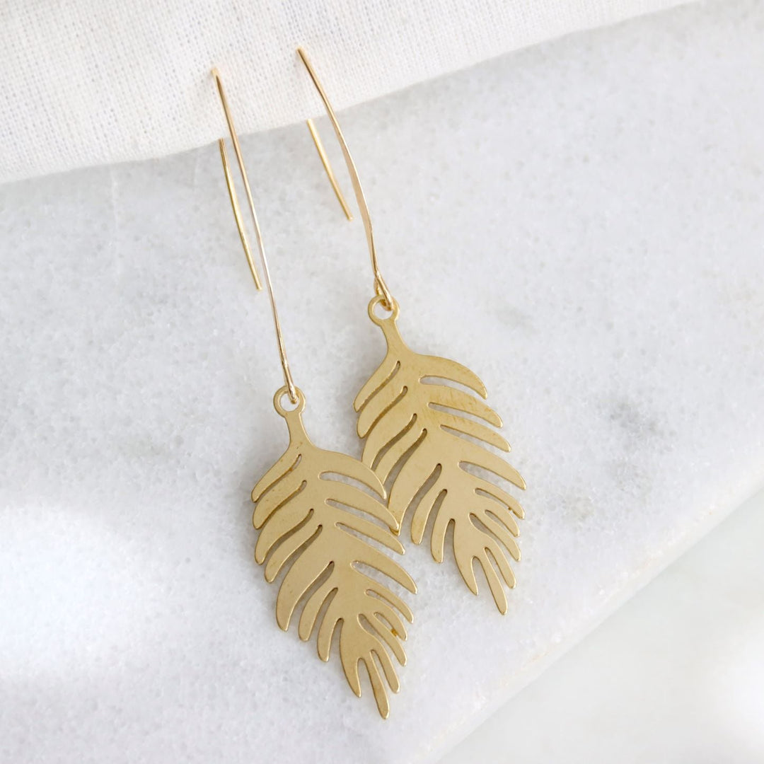 Leaf Drop Earrings - 22 Palms Boutique