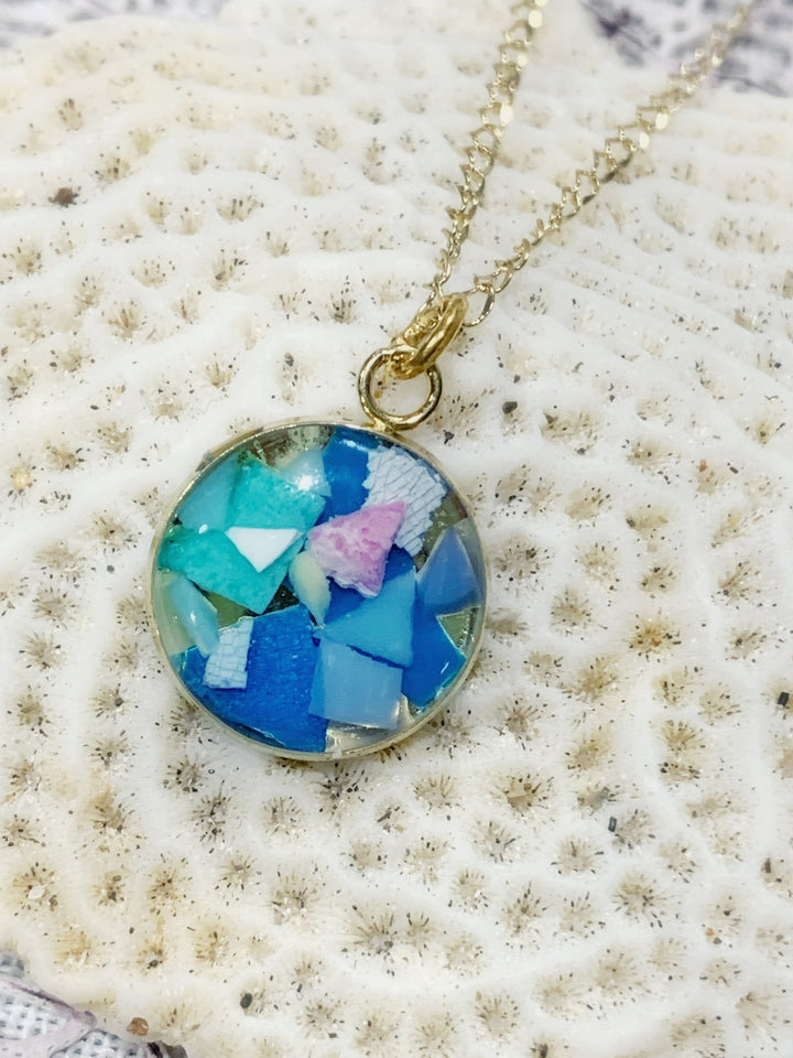 Ocean Plastic Eco Pendant Mako Necklace - 22 Palms Boutique