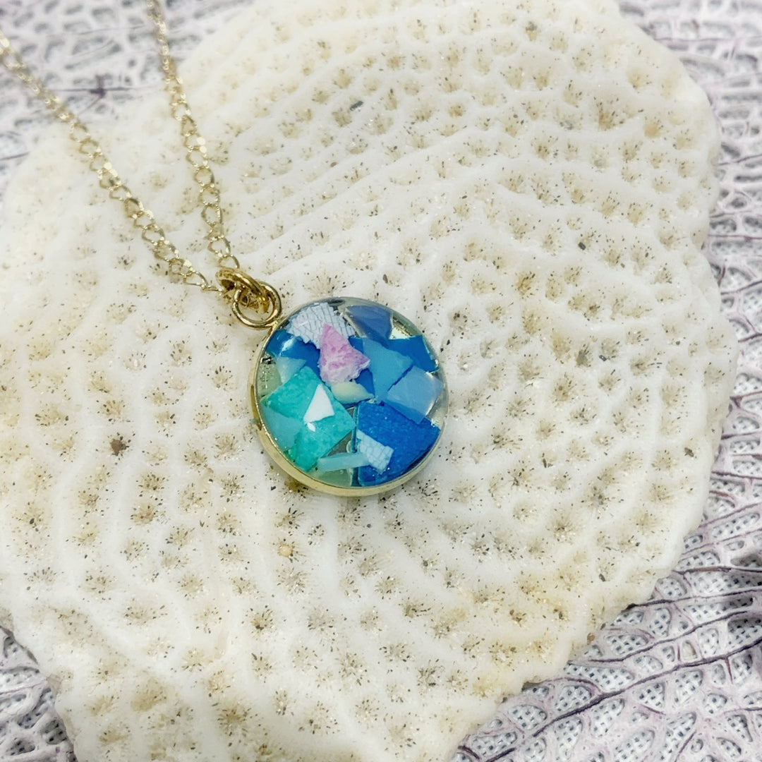 Ocean Plastic Eco Pendant Mako Necklace - 22 Palms Boutique