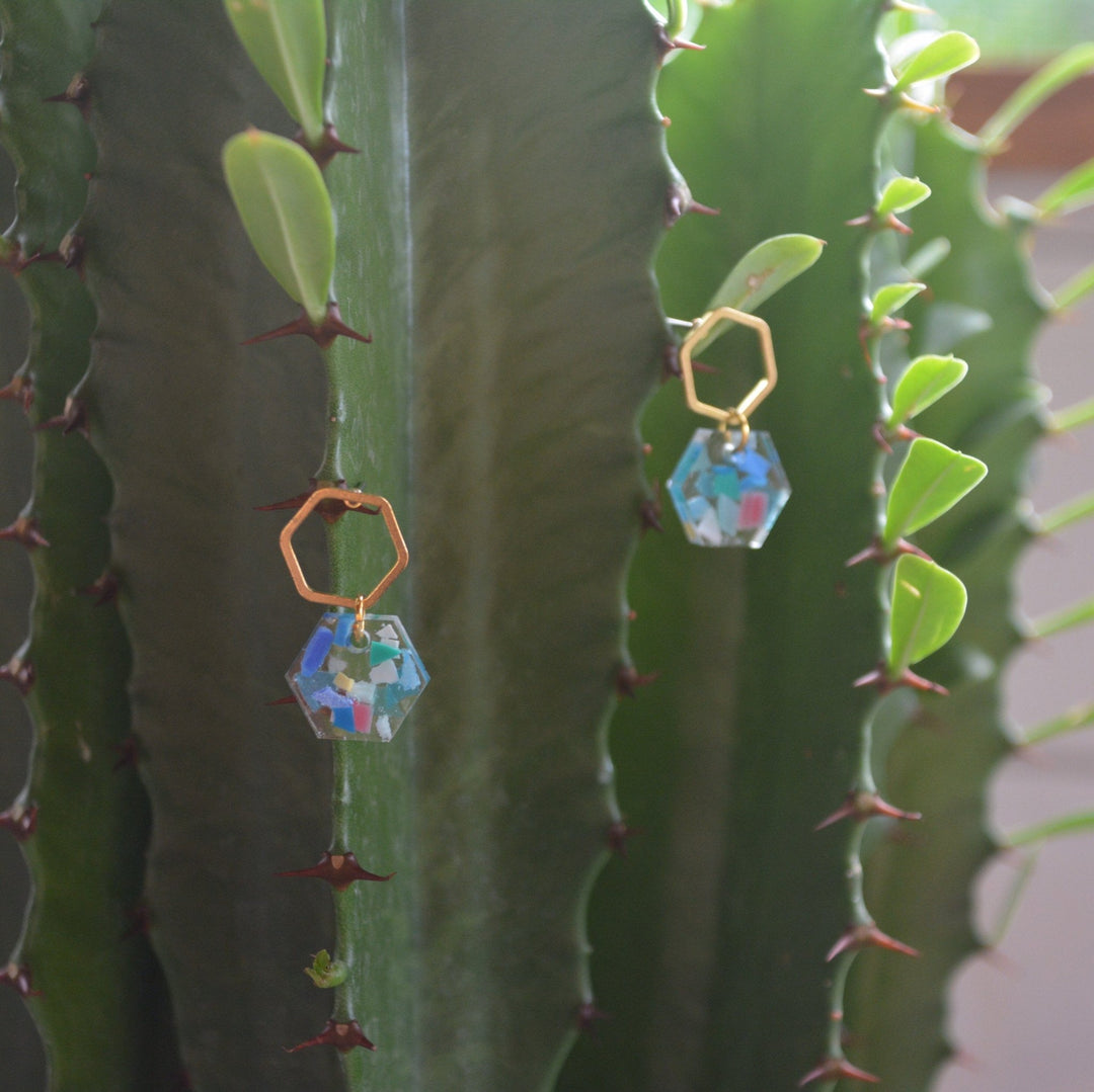 Ocean Plastic Eco - Resin CocoCay Earrings - 22 Palms Boutique
