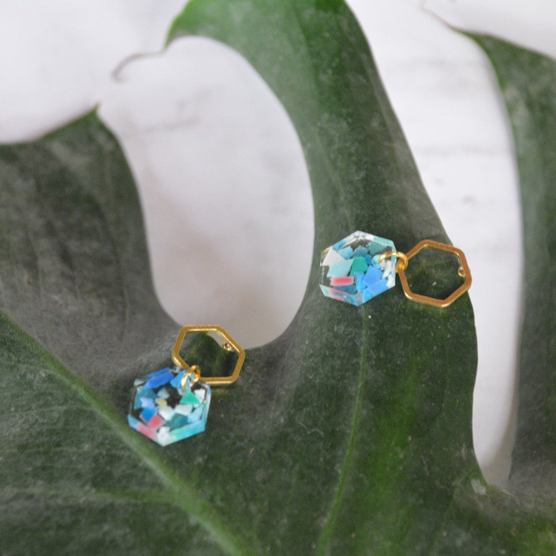 Ocean Plastic Eco - Resin CocoCay Earrings - 22 Palms Boutique