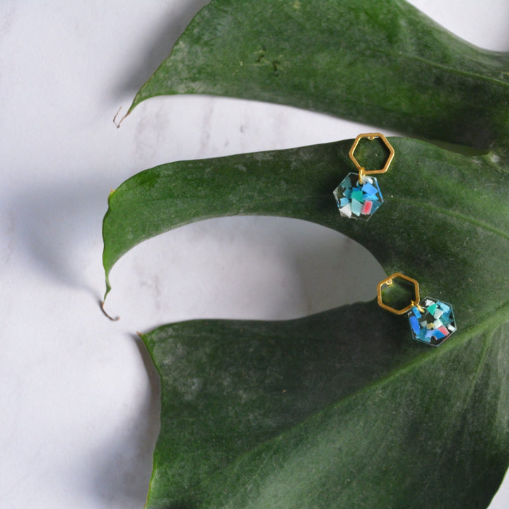 Ocean Plastic Eco - Resin CocoCay Earrings - 22 Palms Boutique