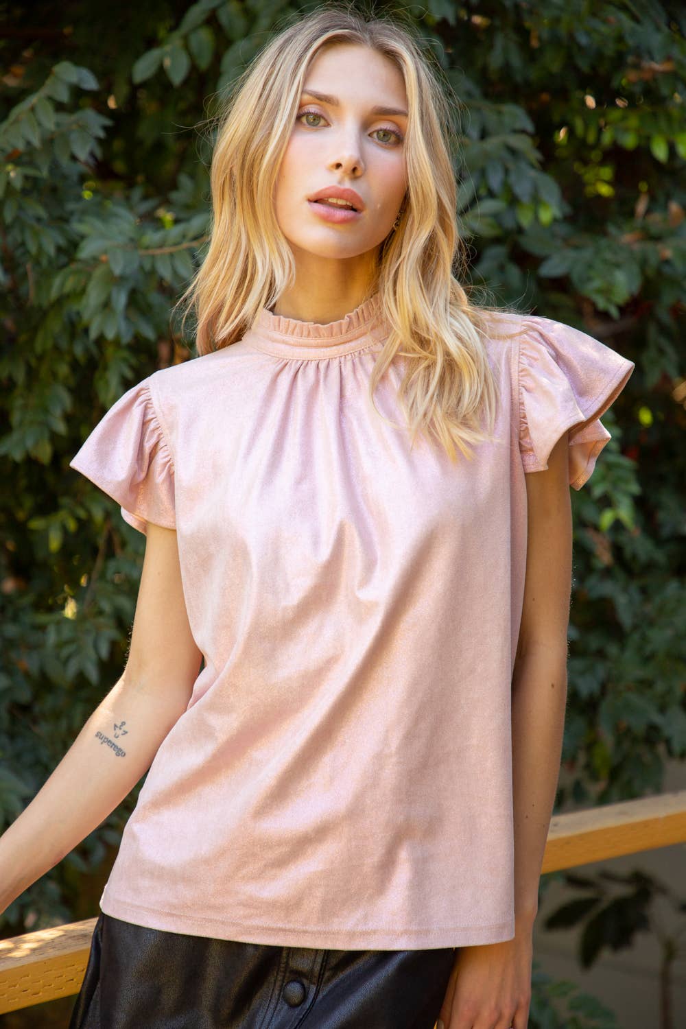 Pink Ruffle Top - 22 Palms Boutique