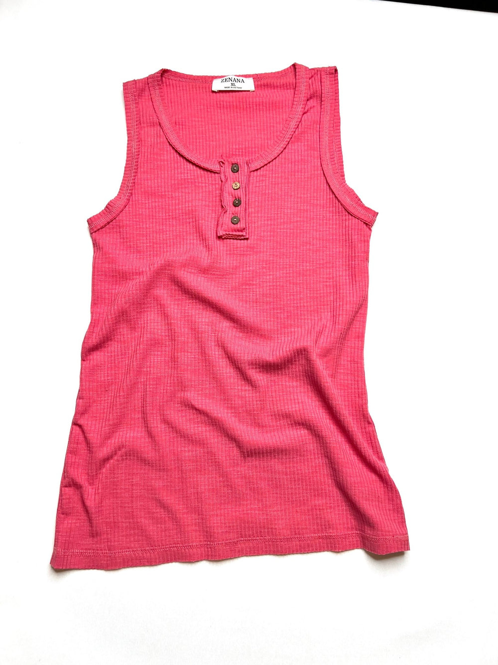 Ribbed Scoop Neck Henley Tank - 22 Palms Boutique
