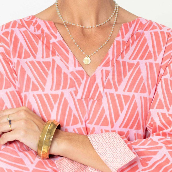 SHYLA PINK blu Cotton Kurta Tunic - 22 Palms Boutique
