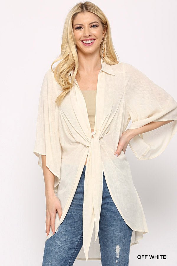 Tie Front Cardigan - 22 Palms Boutique