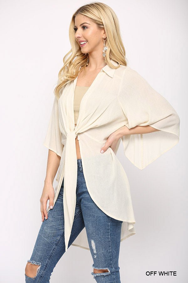 Tie Front Cardigan - 22 Palms Boutique